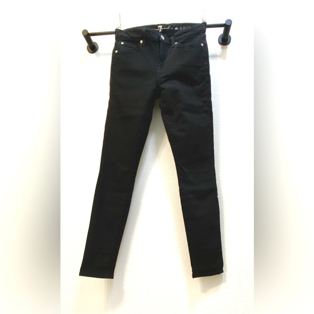 7 For All Mankind Jeans The Skinny BLACK sz 26